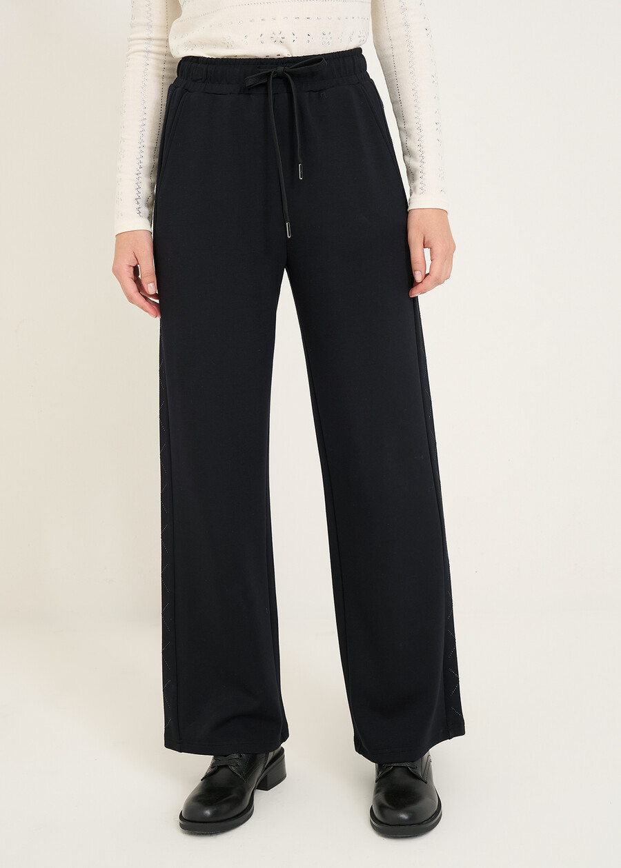 Paddy joggers with rhinestones NERO Woman , image number 2