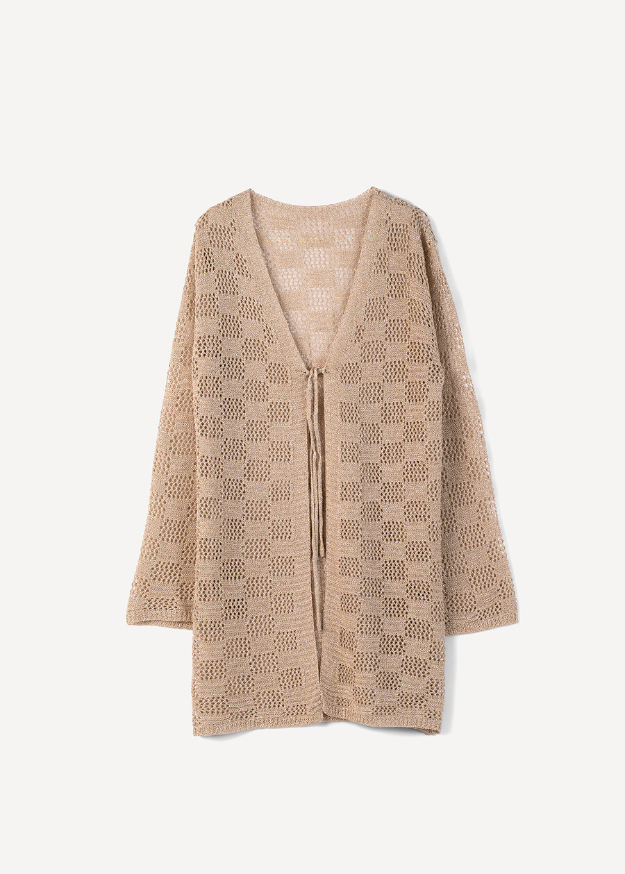 Carina long lurex cardigan GOLD Woman , image number 5