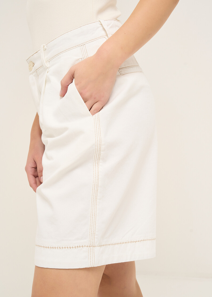 Birond light denim bermuda DENIM DARK DENIMBIANCO WHITE Woman , image number 4