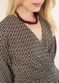 Sammy printed wrap-effect T-shirt MARRONE Woman image number 2