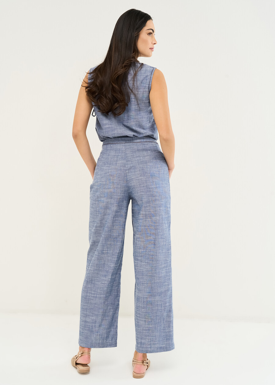 Piggy wide-leg trousers DENIM Woman , image number 5