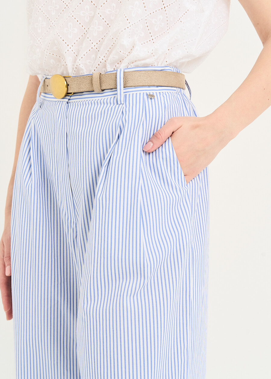 Paros striped cotton trousers BIANCO WHITE Woman , image number 3