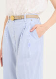 Paros striped cotton trousers BIANCO WHITE Woman image number 3
