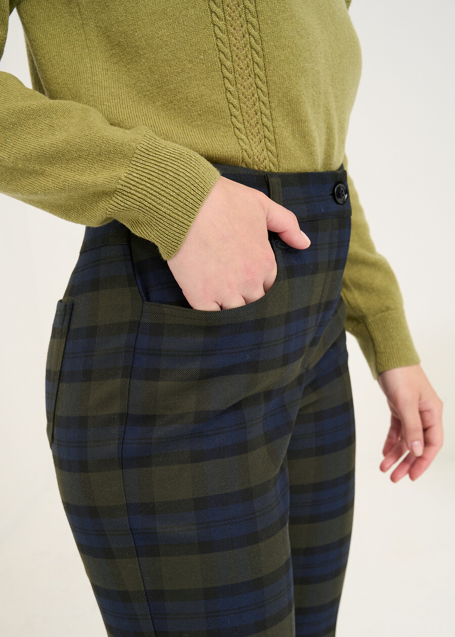 Carrie check Laboratorio pants BLU BLUE Woman , image number 3