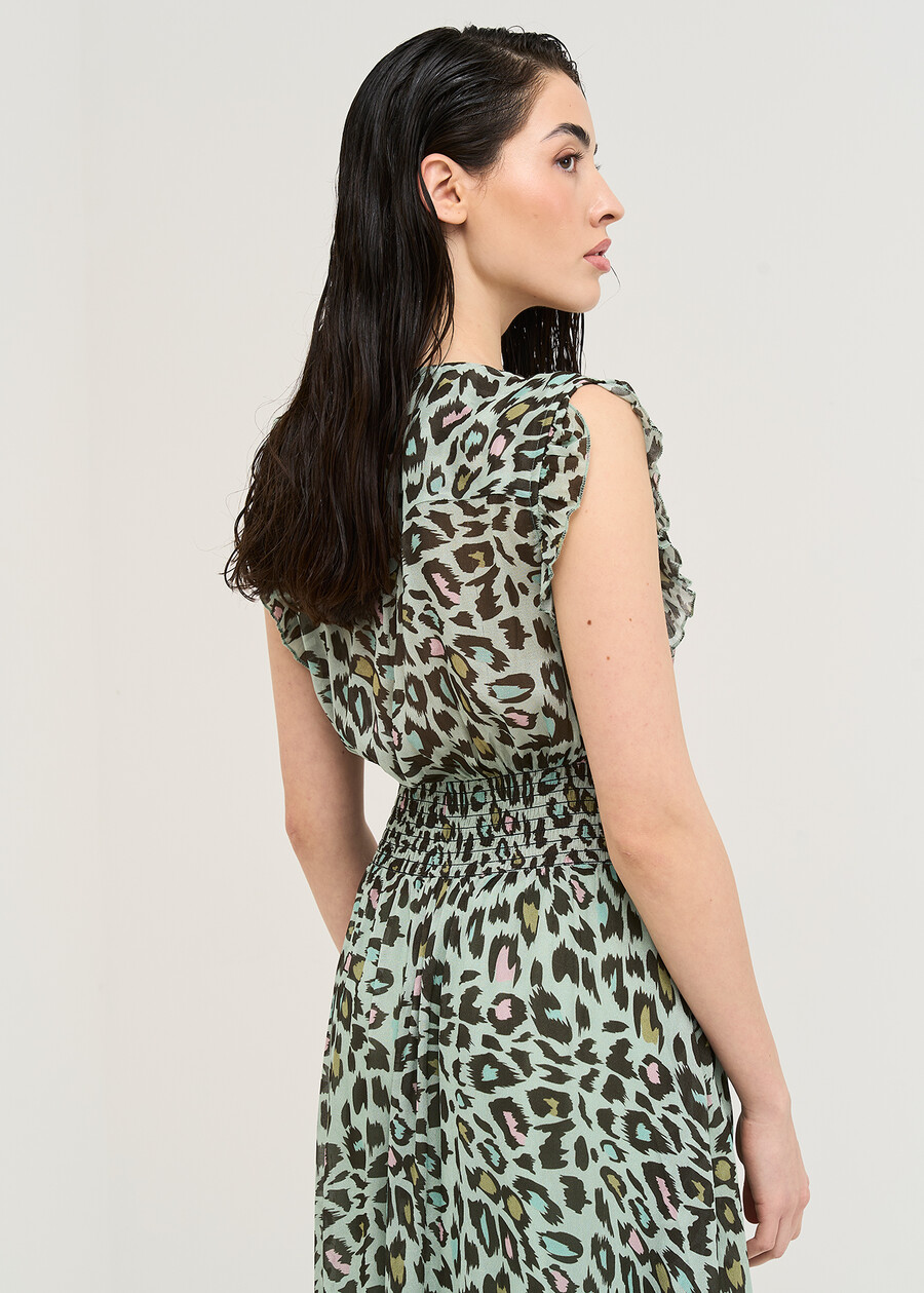 Alvara animalier embroidery dress VERDE AQUA Woman , image number 5