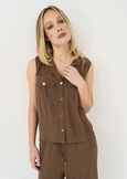 Tonny sleeveless shirt-style top MARRONE Woman image number 1