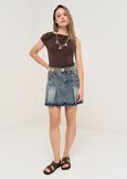 Avon asymmetric neck T-shirt MARRONE FANGO Woman image number 4