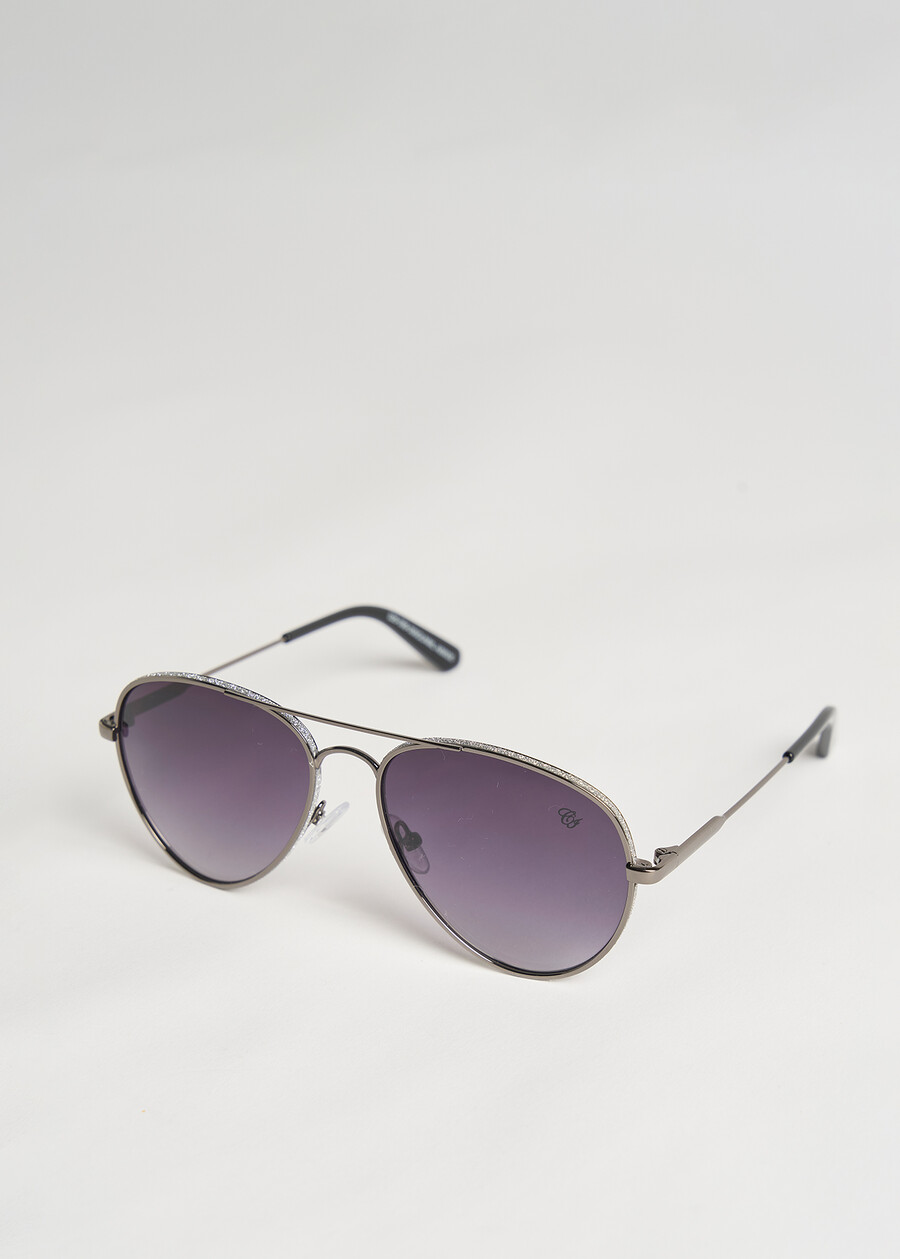 Metal sunglasses with glitter GRIGIO GUN METAL Woman , image number 3