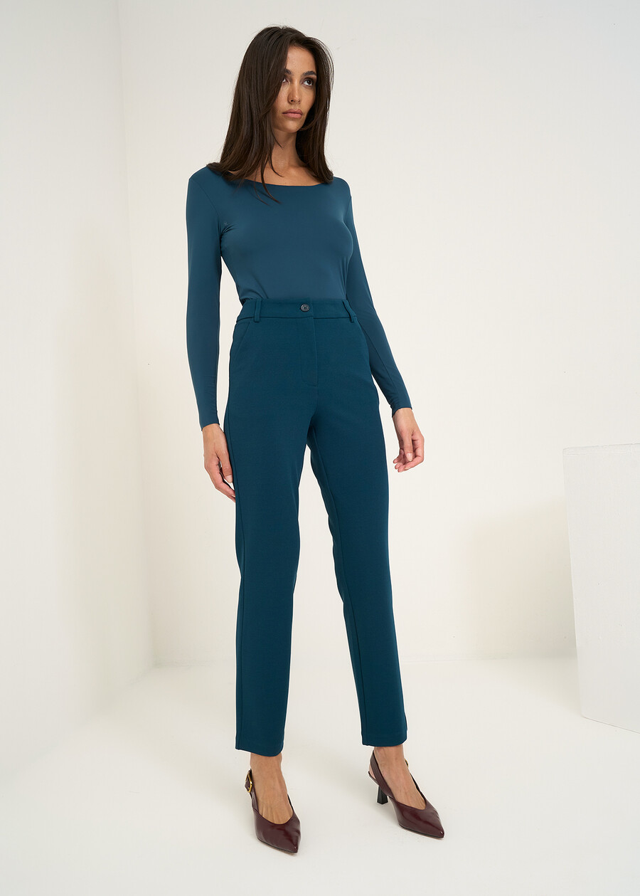 Alice pleated-texture trousers ROSSO BORDEAUXVERDE GARDENMARRONE Woman , image number 2