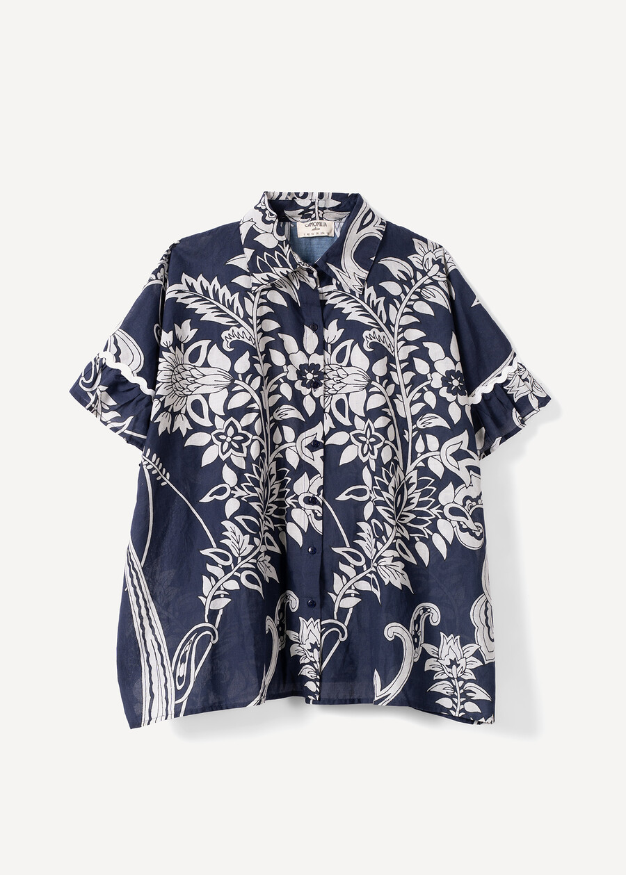 Cally printed cotton shirt BLU Woman , image number 5