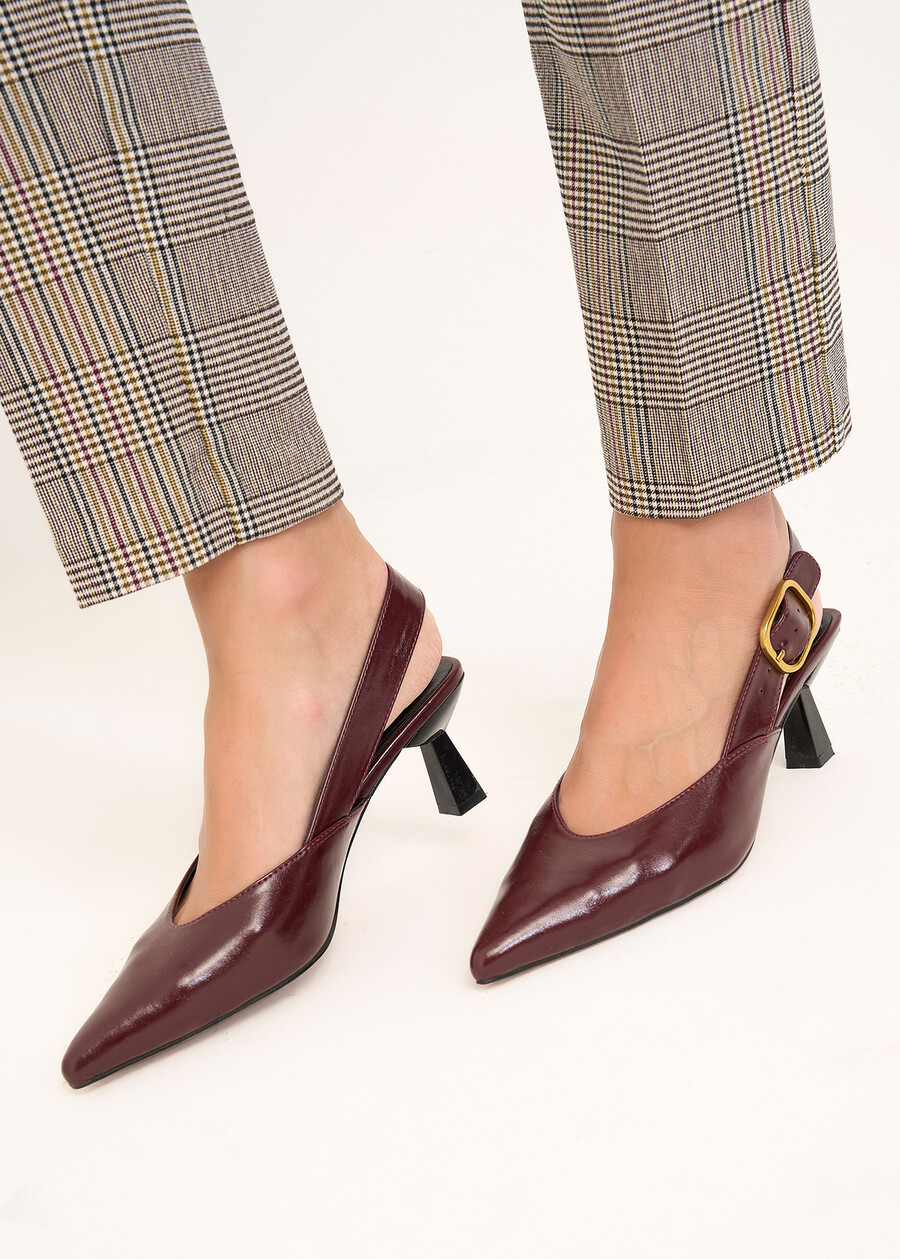 Smeralda maxi buckle slingbacks ROSSO BORDEAUX Woman , image number 1
