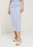 Gio striped cotton sarong skirt BIANCO WHITE Woman image number 2