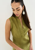 Aysha flared dress in linen and cotton VERDE Woman image number 3