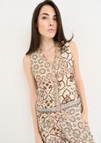 Giuly V-neck embroidered vest BLU AVIONBEIGE Woman image number 1