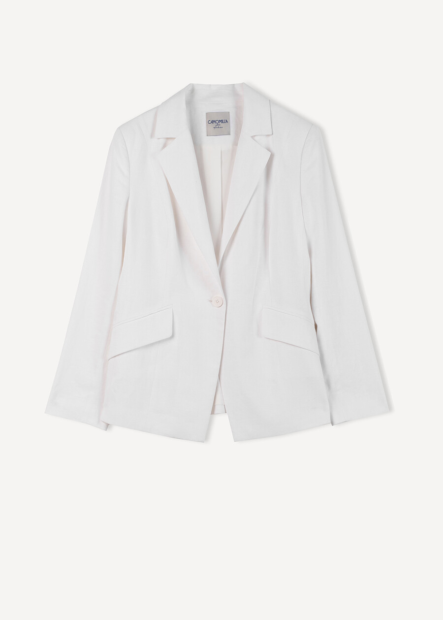 Gennifer linen blend jacket BLUROSABIANCO WHITEROSA FUCSIA Woman , image number 6