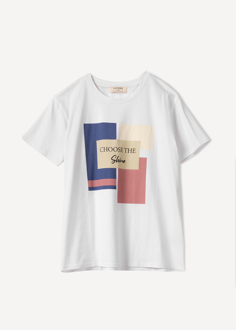 Soledad geometric print T-shirt BIANCO WHITE Woman , image number 4