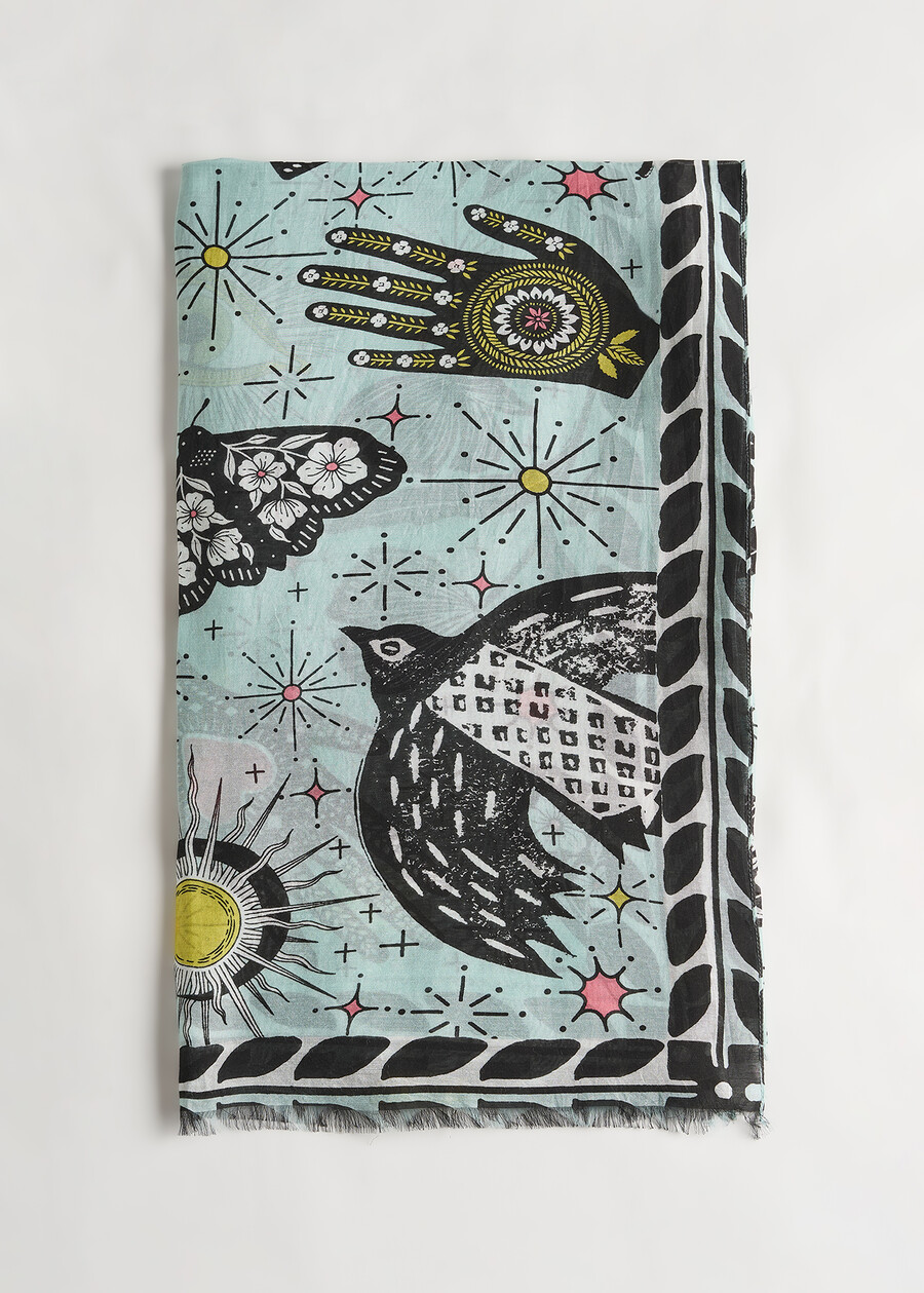 Solange Tarot print scarf VERDE Woman , image number 1