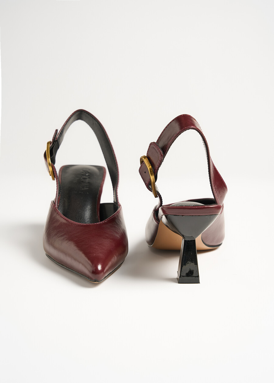 Smeralda maxi buckle slingbacks ROSSO BORDEAUX Woman , image number 4