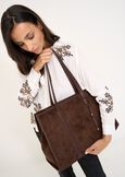 Baika faux-suede shopping bag MARRONE Woman image number 1