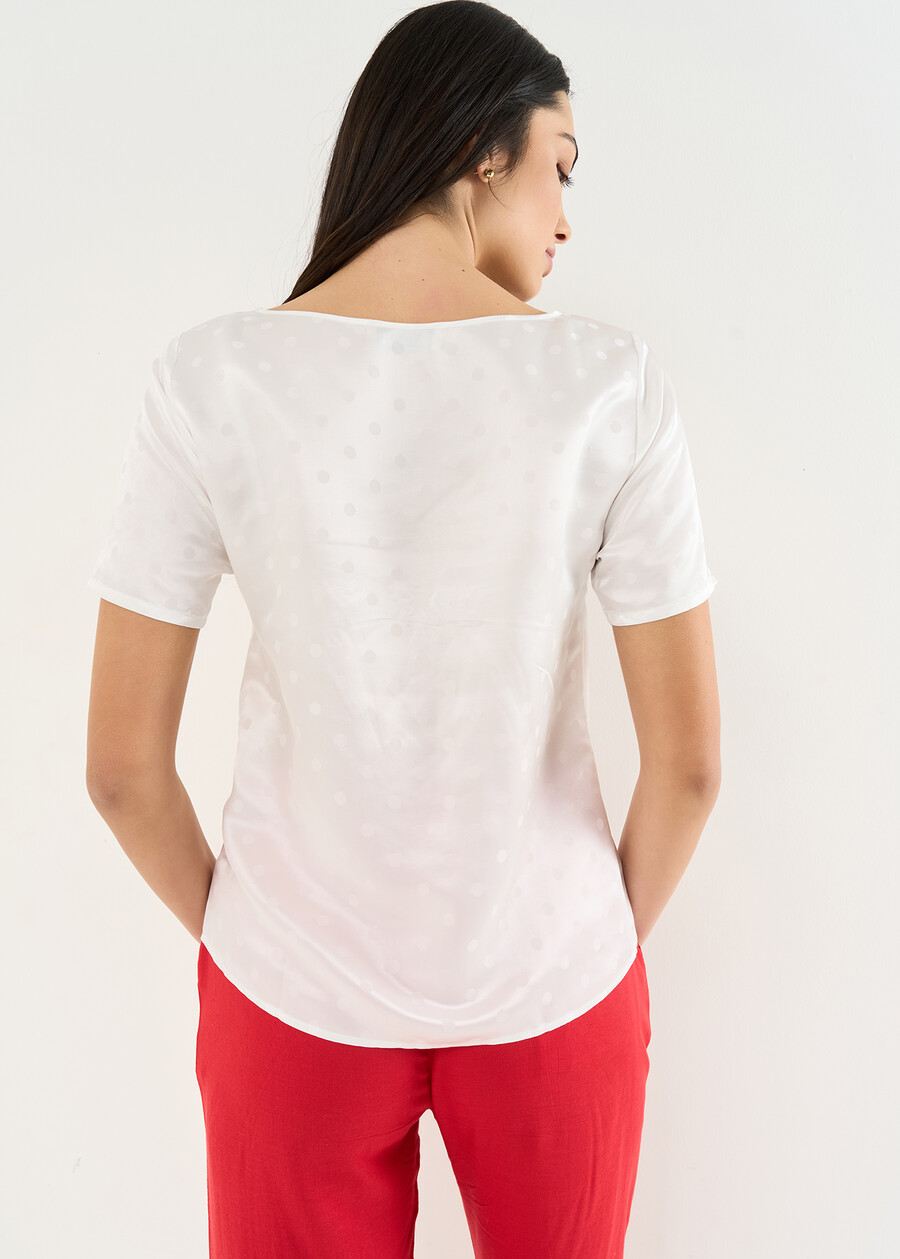 Birky jacquard blouse BEIGEBIANCO WHITE Woman , image number 3