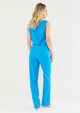 Giorgia-O linen blend trousers BLUROSABIANCO WHITEROSA FUCSIA Woman image number 5