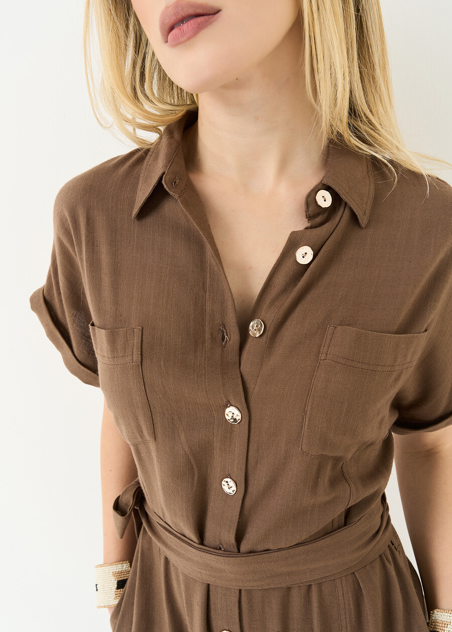 Aron midi shirt dress MARRONE Woman , image number 3