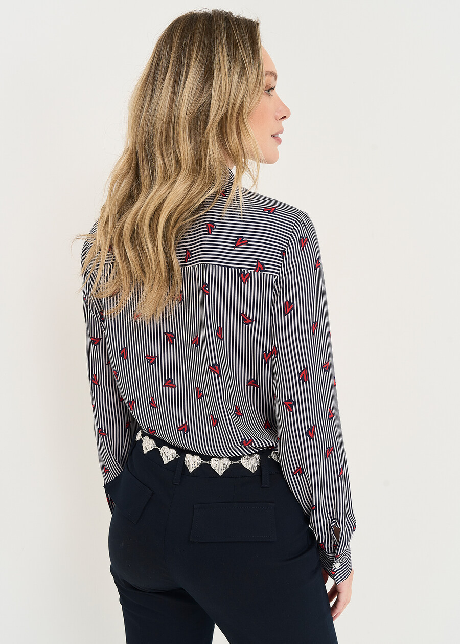Clarence heart print shirt BLU Woman , image number 3