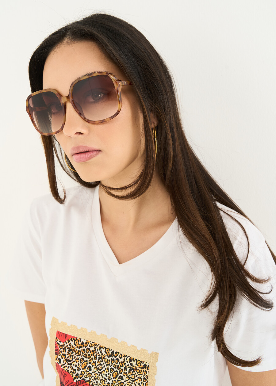 Eco-poly Seventies sunglasses MARRONE Woman , image number 1