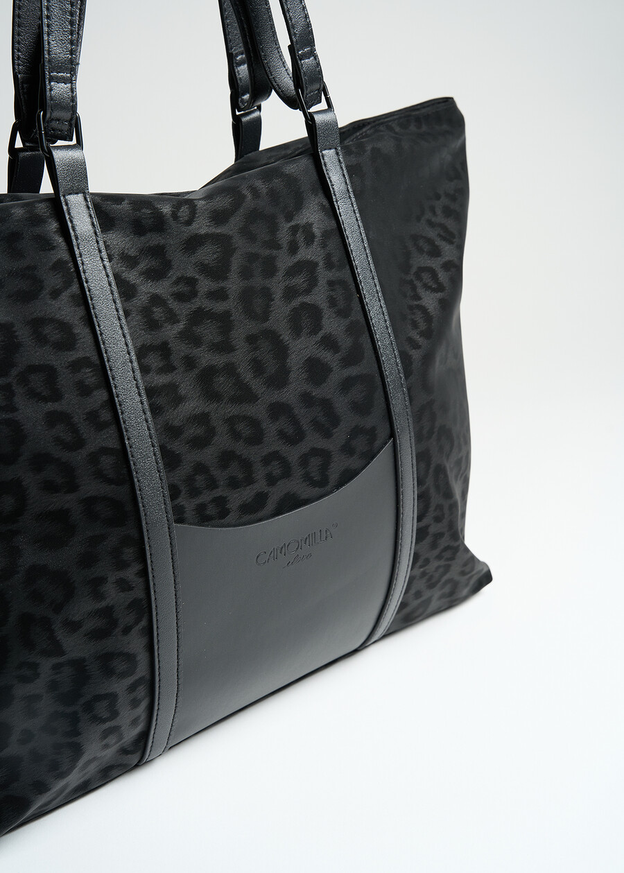 Biky animal print shopping bag ROSSO BORDEAUXNERO Woman , image number 4