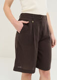 Barth linen and Lyocell bermuda MARRONEBIANCO WHITE Woman image number 3