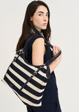Beagle striped mesh shopping bag MARRONEBLU BLUE Woman image number 1