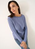 Mabel round-neck sweater ROSSO BORDEAUXCELESTE POLVERE Woman image number 2