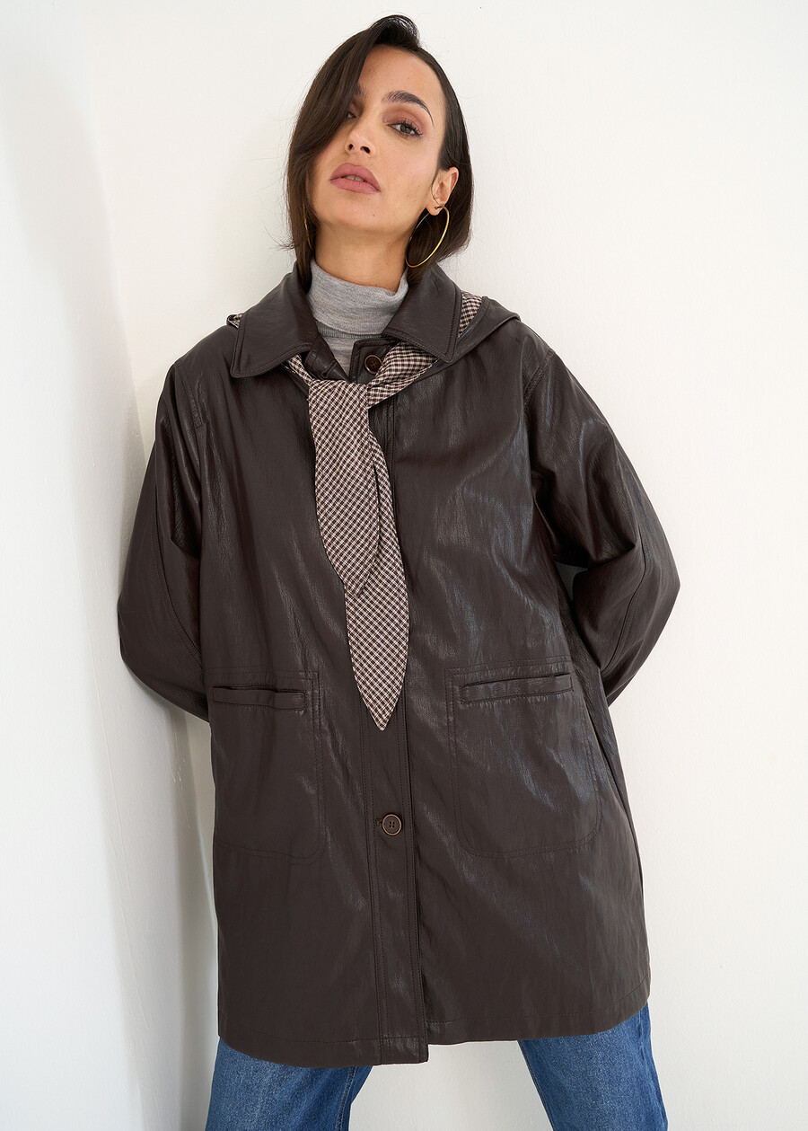 Gabriel faux leather coat MARRONE Woman , image number 1