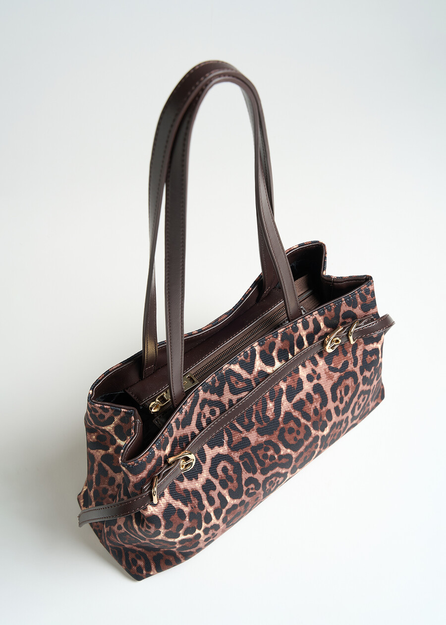Bahla animal print shopping bag MARRONE Woman , image number 4