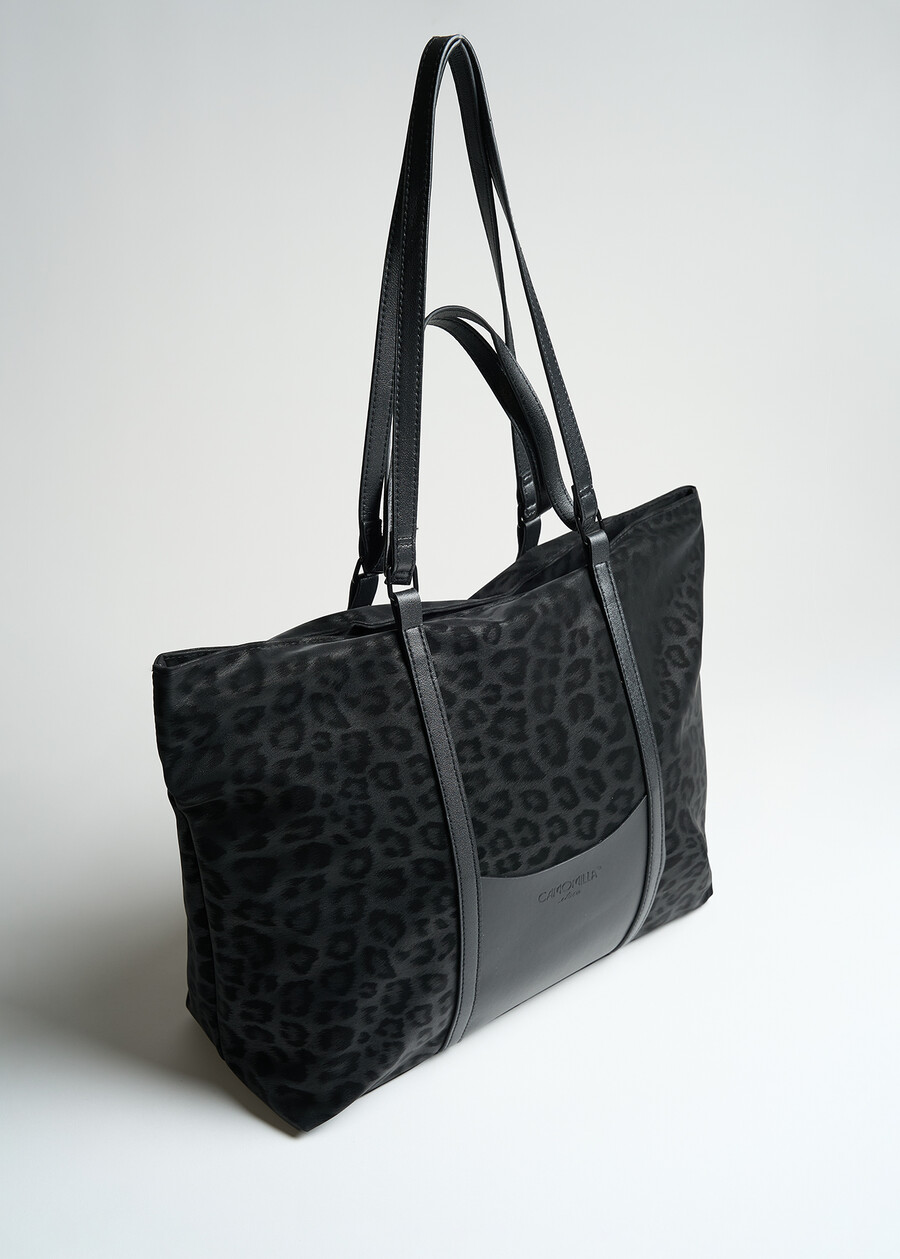 Biky animal print shopping bag ROSSO BORDEAUXNERO Woman , image number 2