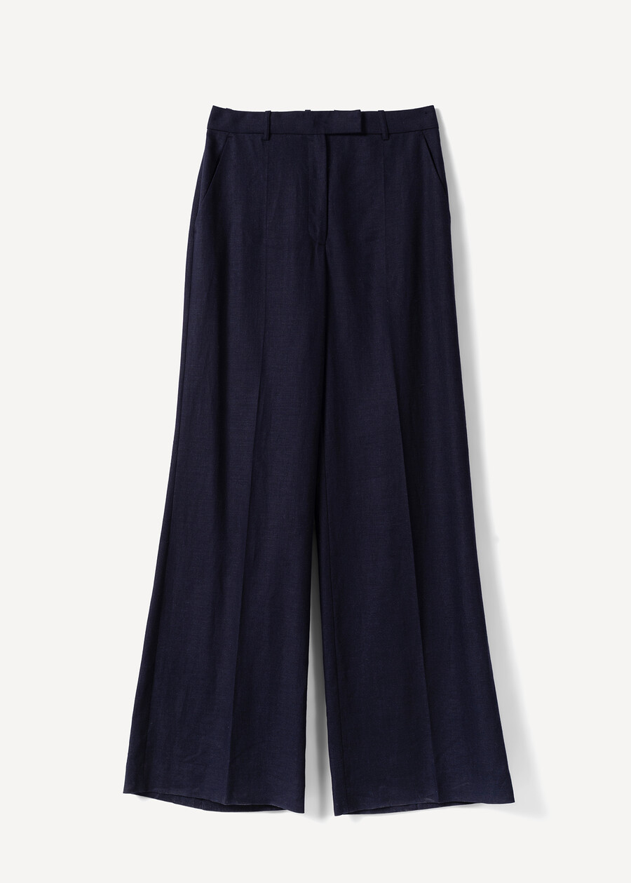 Paky linen blend trousers MARRONEMABKSBLU Woman , image number 6