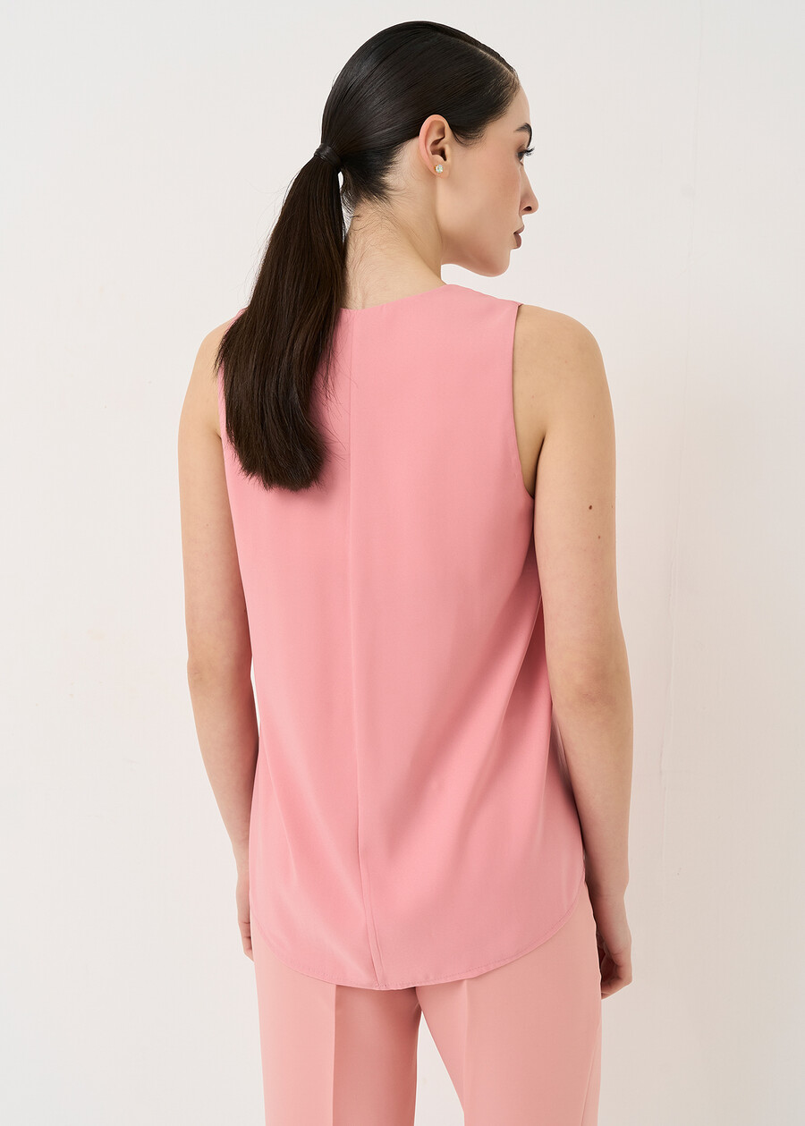 Tullio satin V-neck top ARANCIONEBEIGE Woman , image number 3