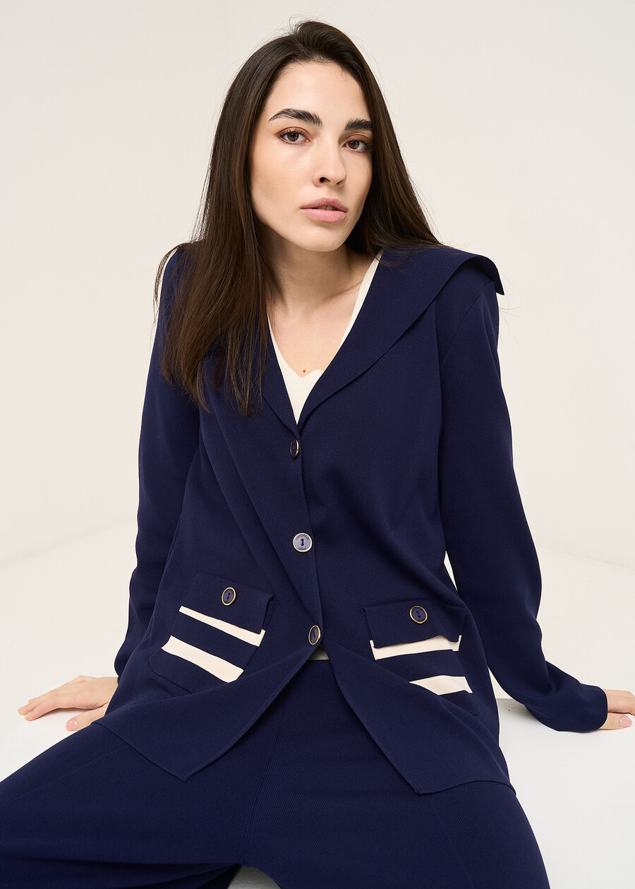 Crem knit cardigan with pockets BLU Woman , image number 1