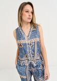 Giuly V-neck embroidered vest BLU AVIONBEIGE Woman image number 1