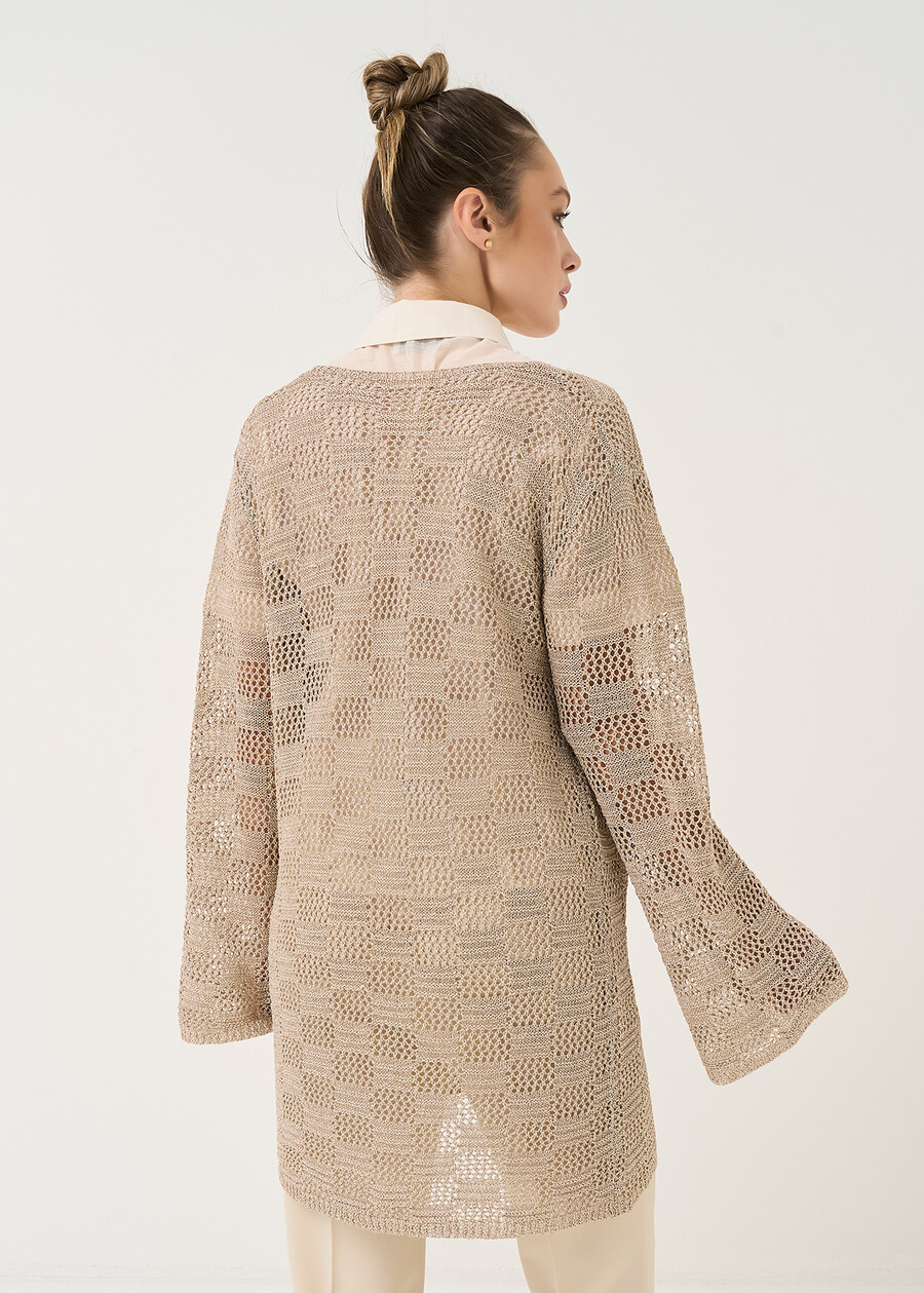 Carina long lurex cardigan GOLD Woman , image number 3