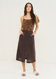 Gabriella long skirt in linen blend MARRONEBLU AVION Woman image number 1
