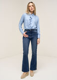 Cindy 5-pocket flare jeans with slit DENIM MEDIUM DENIM Woman image number 2