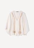 Betsy cotton blouse with ruffles BIANCO WHITE Woman image number 5