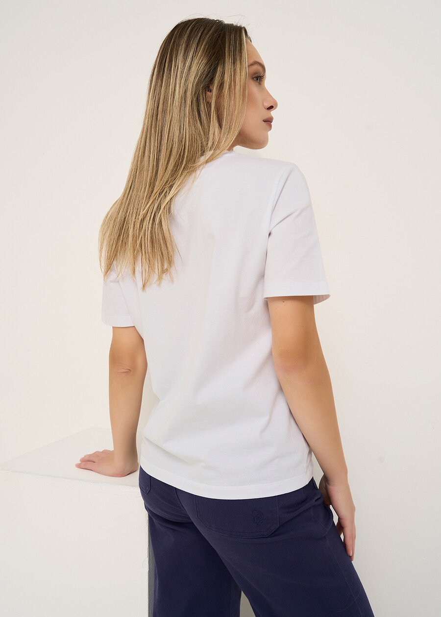 Suemi Vichy pocket T-shirt BIANCO WHITE Woman , image number 3