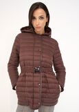 Park lightweight down jacket with belt MARRONEGRIGIO Woman image number 1