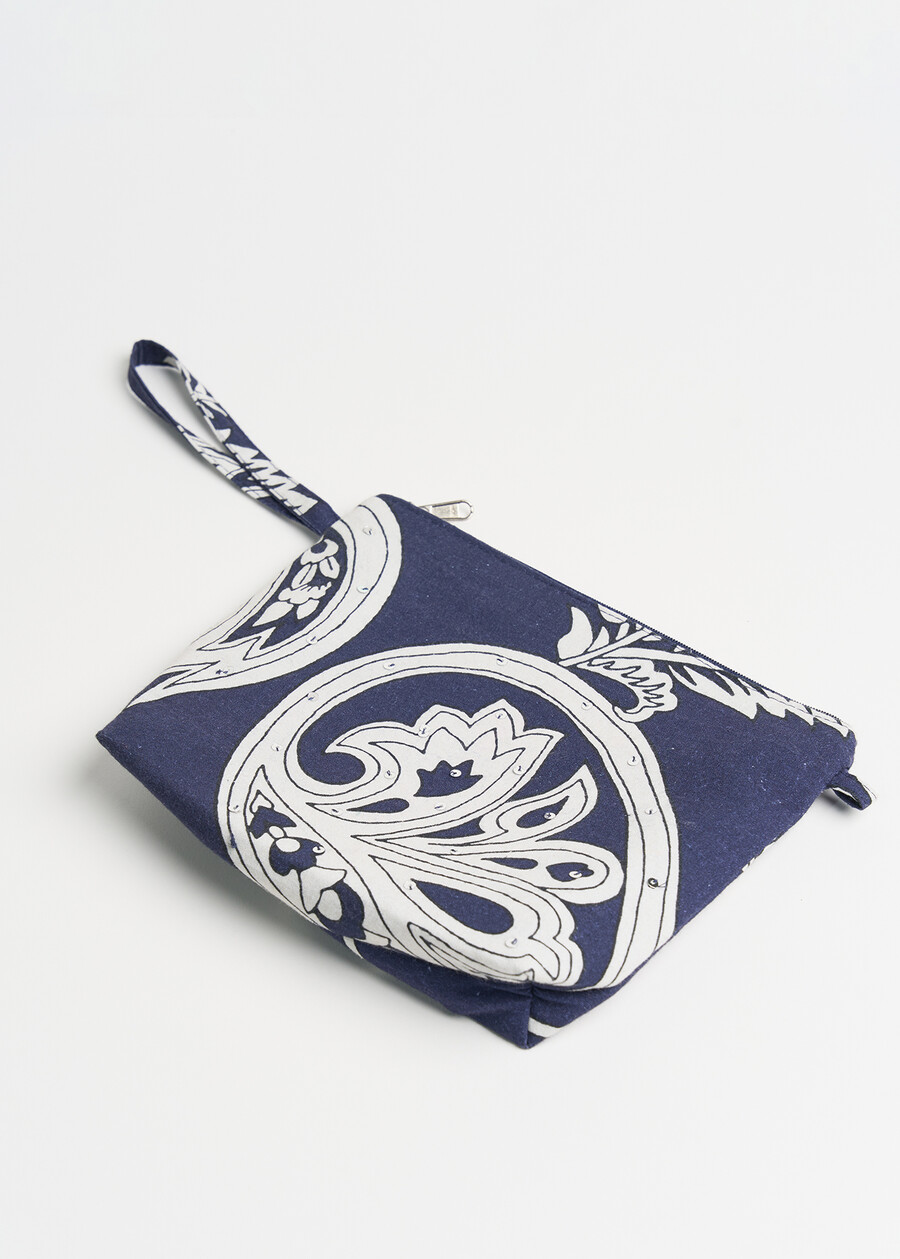 Bressa-A cashmere print beauty bag BLU Woman , image number 3