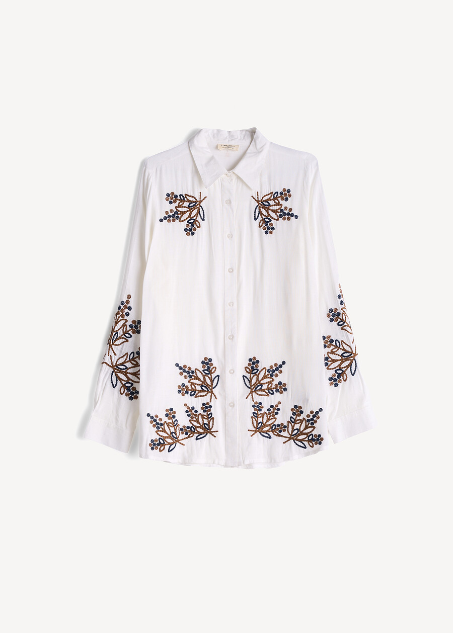 Comet embroidered shirt BIANCOBLU Woman , image number 5
