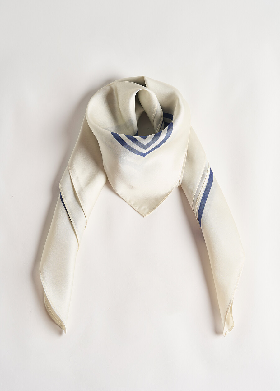 Silvia striped pattern foulard BEIGE LATTE Woman , image number 3
