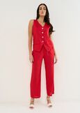 Glory linen blend waistcoat top ROSSO Woman image number 4