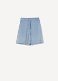 Boxy viscose bermuda with belt DENIM MEDIUM DENIM Woman image number 6